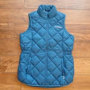 Magellan Puffer Vest Womens Small Blue Quilted Outdoors Zip Hiking Semi Fitted